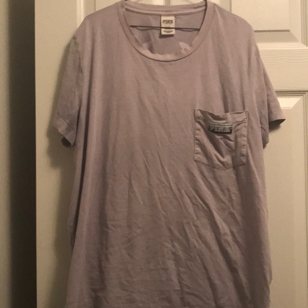 pink pocketed t-shirt